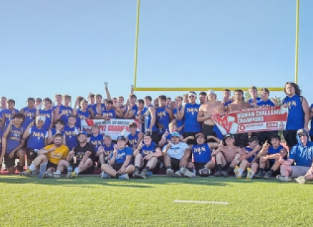 Members of the San Juan High School football team celebrate their wins at the the 18th annual Mustang 7v7 Championship and Monument Valley Bigman Challenge at Monument Valley, AZ High School. The Broncos took over 70 players to 7-on-7 tournaments and lineman challenges in Arizona and Manti, UT in June where they won everything they entered. Currently San Juan is donning pads for the first time this summer in preparation for their 2026 season opener against Grantsville on August 14.  Courtesy photo