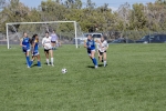 San Juan sophomore Ava Bayles (#32) races to corral a lose ball against Grand County on September 16 in Blanding as Taverie Johnson (#12) and Kloe Jones (#15) look on. The #12 Lady Broncos begin the 2025 2A Utah State Girls Soccer Tournament on the road this Wednesday, October 15 against #5 Rowland Hall. Boston Bowers photo
