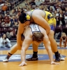 Bronco Callen Burke (top) earned a second state championship with a thrilling overtime win over his opponent from North Sevier.  Burke’s title helped the Broncos earn a third place tie at the state tournament.  Ashley Lacy photo
