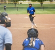 San Juan sophomore Khatira Keith sends a pitch to the plate against Duchesne in the 2A Utah State Softball Tournament in Spanish Fork May 9. Keith pitched five straight scoreless innings to help her team rally to upset the #2 Eagles, advancing to the state quarterfinals. Elise Dalley is catching for the Broncos.  Boston Bowers photo
