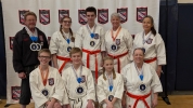 Pictured are: (back row left to right): Mark Colgan, Taylynn Christensen, Cael Christensen, Colette Colgan, Carol Van Steeter. Front row: Daniel DeMille, Dillon DeMille, Grace Bushore and Jill Pearson. Photo courtesy Alma DeMille