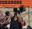 lady Raiders leap in the air after learning they won the region 19 championship