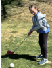 Adilyn Huber aims for a hole-in-one during a summer junior clinic at the Hideout Golf Club. Kids ages 6-14 can learn the game of golf in a fun environment in the final junior camp of the season August 3-5.  Jeff Simon photo