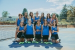 Members of the team include: (top row, left to right) Markie Bowers, Shayli Bake, Amelia McFarland, Sydney Murdock, Emily Pugh, Bailey Moulton, Claire Warner. Bottom: Isha LeValley, Isabella Smith, Lola Keith, Megan Montella, and Sariah Sweeten. Not pictured: Marley Decker and Evony Sampson.  Brooke Pehrson photo